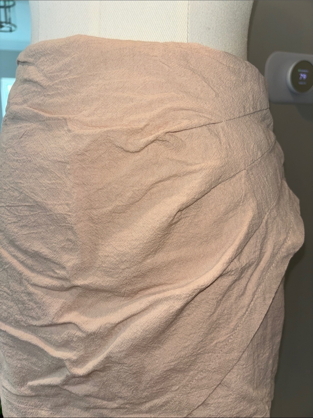 Light Pink Asymmetrical Mini Skort - Picture 2 of 3